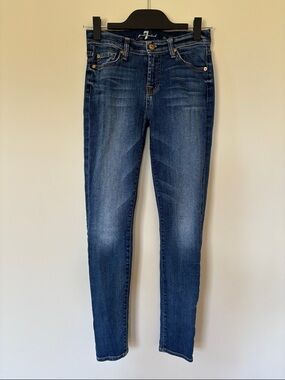 7 For All Mankind Mid Wash Skinny Jeans Size 26